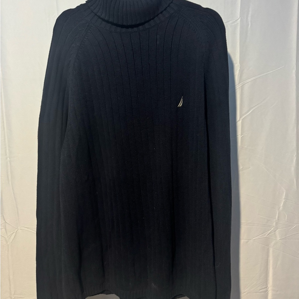 Nautica Navy Blue Turtleneck Sweater for Men Size XXL